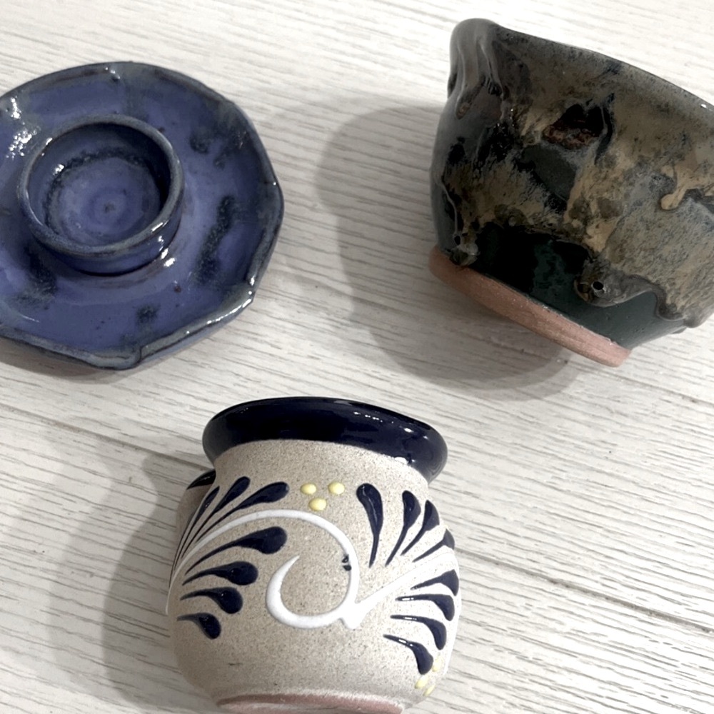 Studio Pottery 3 piece lot TN local potter made Handmade